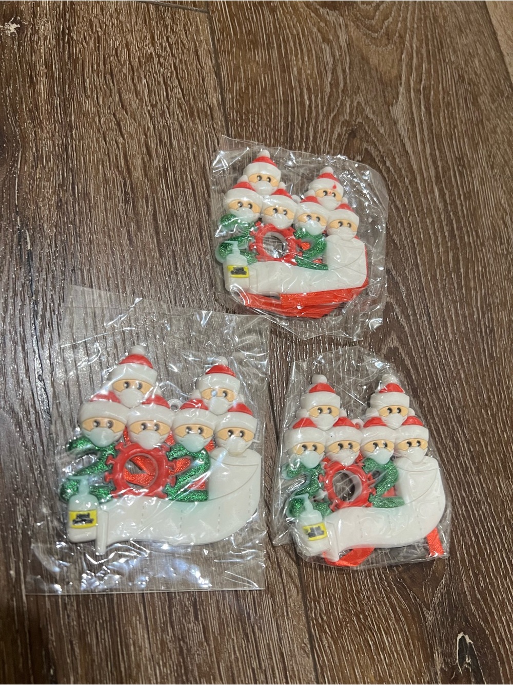 NWT family of 6 2020 coronavirus quarantine ornaments 3 total